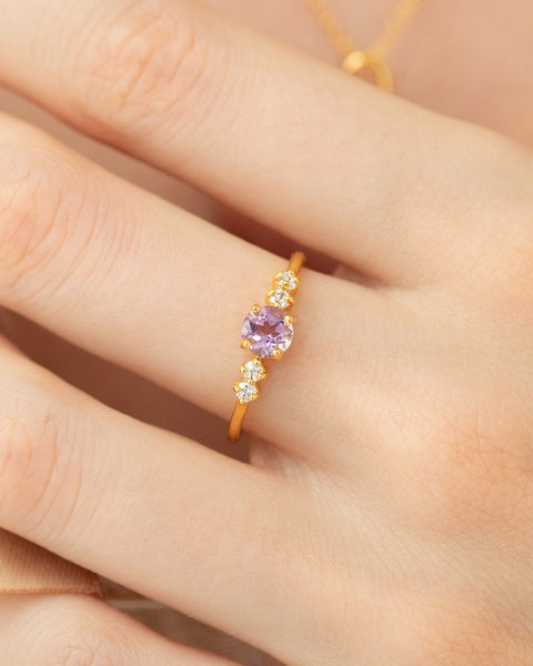 Lavendel-Amethyst-Schmuckset für jeden Tag in 18-karätigem Gold-Vermeil