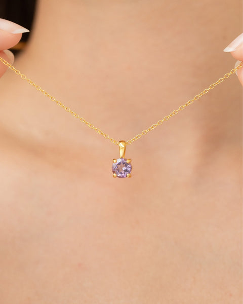 Lavendel-Amethyst-Schmuckset für jeden Tag in 18-karätigem Gold-Vermeil