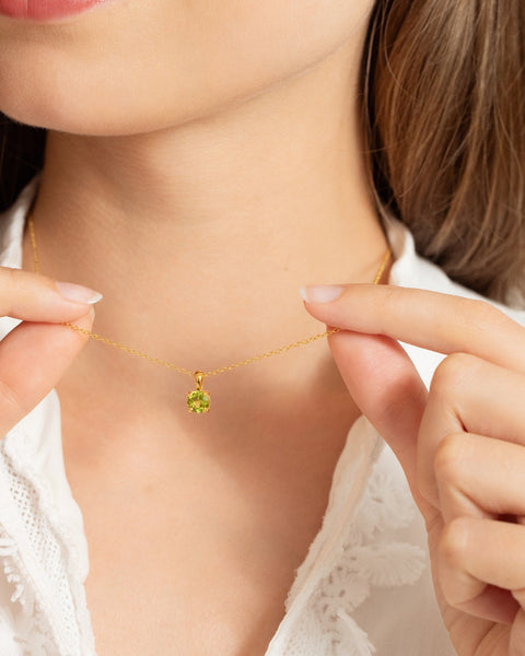 Coffret cadeau de bijoux péridot pour tous les jours en vermeil or 18 carats