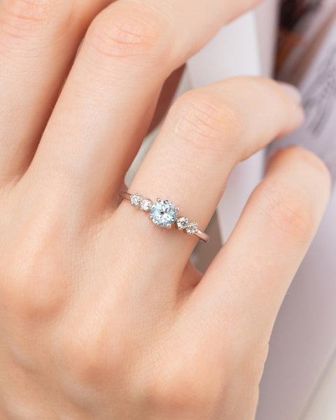 Schmuckset mit blauem Topas in Sterlingsilber
