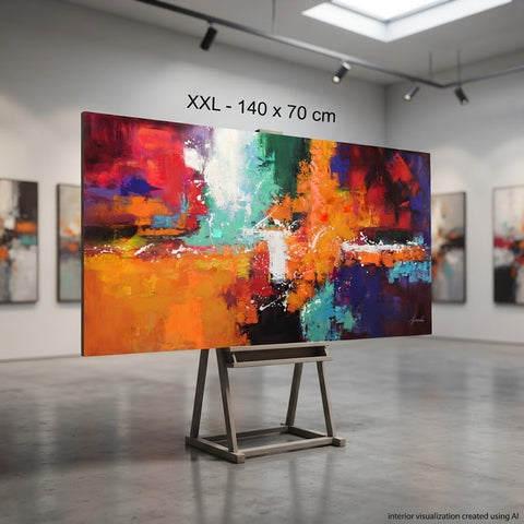 Monika Spiewak - Abstract - Oil Painting Stretched On The Frame - XXL - Ready To Hang - 1/1 Unique Piece