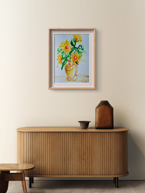 Kirsty Wain (XX) - Sunflowers in a vase - No Reserve