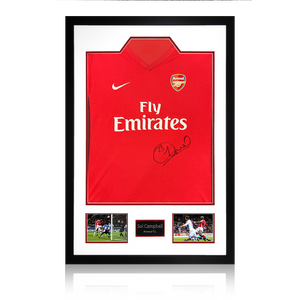 Sol Campbell Signed Arsenal 2009/10 Home Shirt Premium Frame
