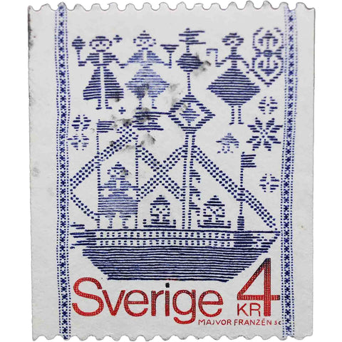 4 Swedish Krona 1979 Sweden Stamp Wall Hanging