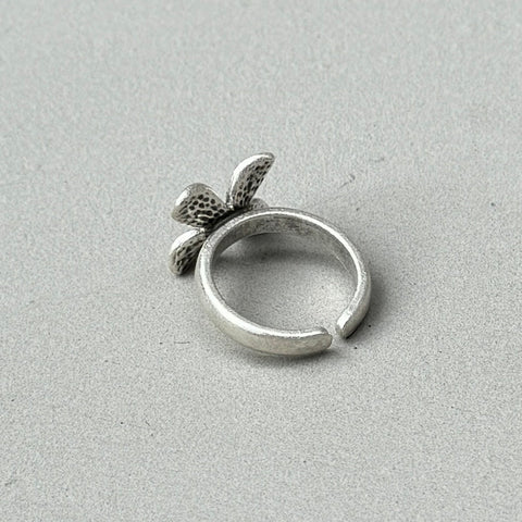 4 Petal Flower Silver Ring