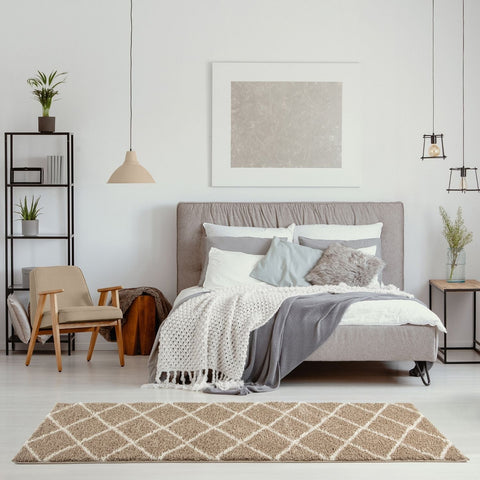 Moroccan Beige Shaggy Rug | 520