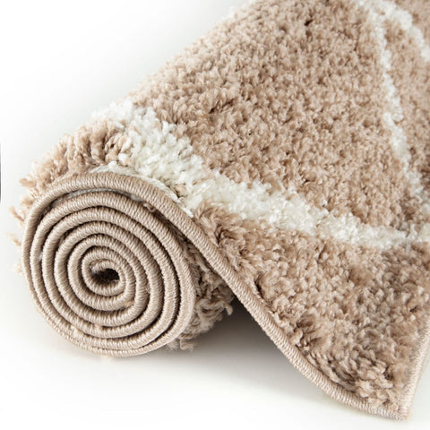 Moroccan Beige Shaggy Rug | 520