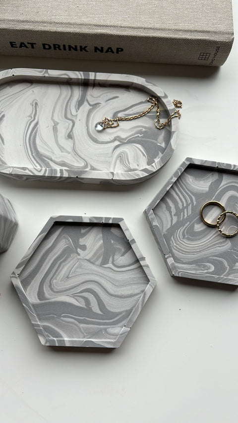 4 Piece Trinket Set - Marble