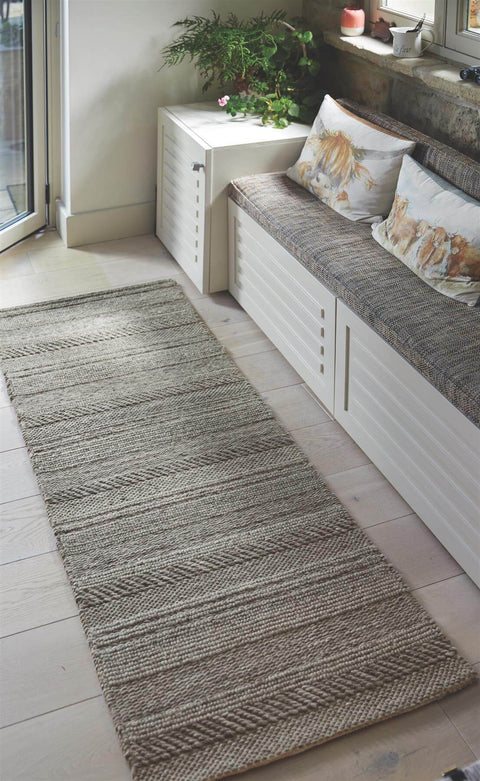 Tapis en tricot épais Naturel/Gris
