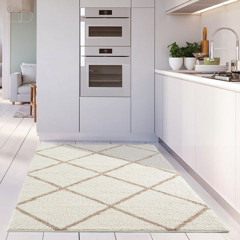 Moroccan Ivory Shaggy Rug | 530