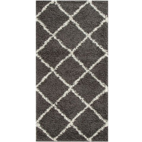 Moroccan Dark Grey Shaggy Rug | 540