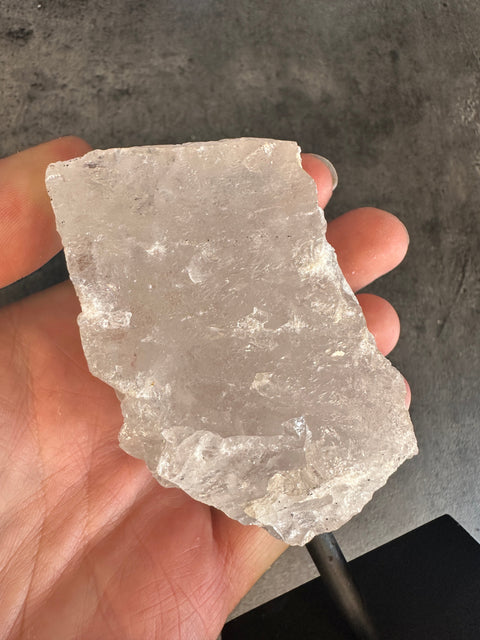 Clear quartz - Rough chunk on a stand