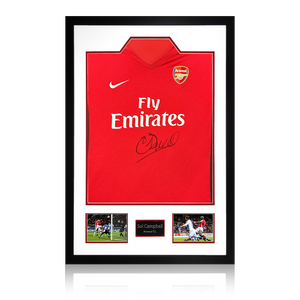 Sol Campbell Signed Arsenal 2009/10 Home Shirt Premium Frame