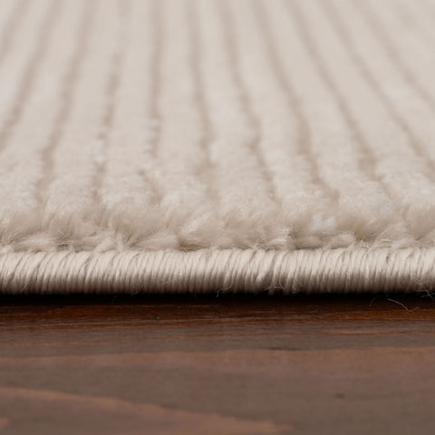 Carmel Beige-Cream Striped Rug | 6020