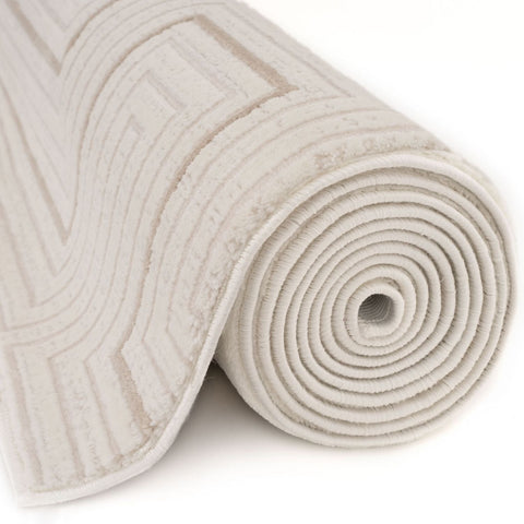 Carmel Cream-Beige Geometric Rug | 6040