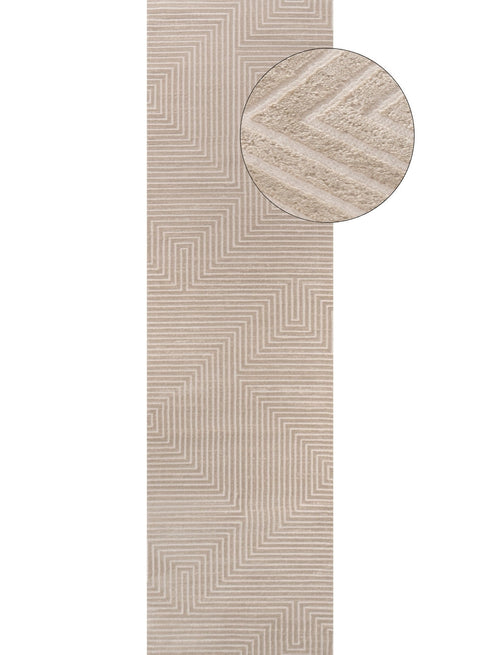 Carmel Beige-Cream Geometric Rug | 6050