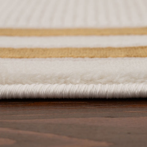 Tapis Carmel crème à bordure dorée | 6060