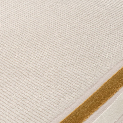Tapis Carmel crème à bordure dorée | 6060