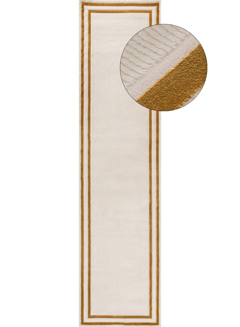 Tapis Carmel crème à bordure dorée | 6060