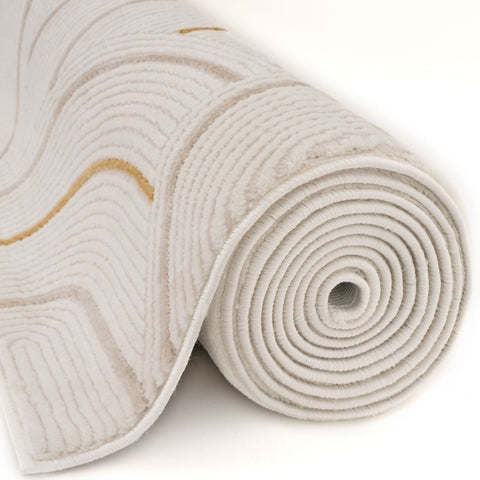 Carmel Cream-Gold Geometric Rug | 6070