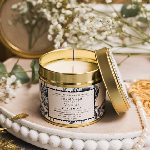 Rose de Provence Candle in a Matt Gold Tin
