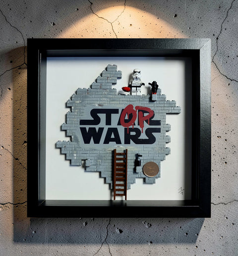 Lyssandre Saint York - STAR WARS vs STOP WARS ( wall fragment relief ) with stormtrooper