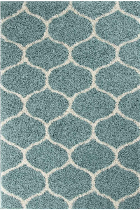 Moroccan Duck Egg Blue Shaggy Rug | 650