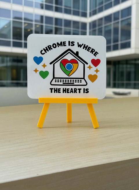Chrome Is Where the Heart Is Sticker | Funny Tech Vinyl Sticker
