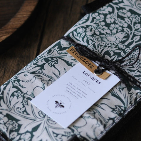 William Morris Brother Rabbit Forest Green Extra Strong 4 ply Dishcloth