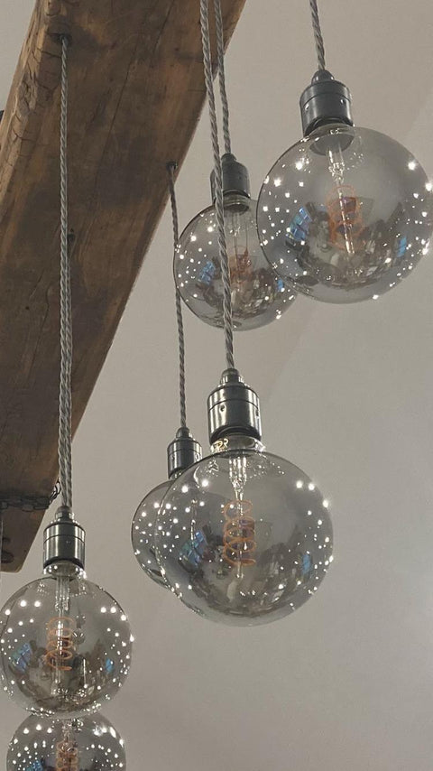 Chunky Wooden Beam Chandelier XXL Long Drop