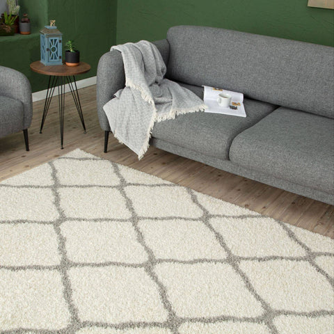 Moroccan Ivory Shaggy Rug | 700