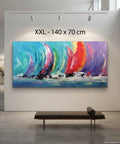 Monika Spiewak - Regatta - Oil Painting Stretched On The Frame - XXL - Ready To Hang - 1/1 Unique Piece