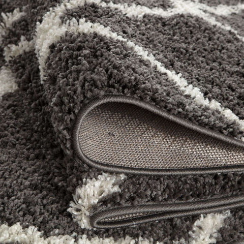 Moroccan Dark Grey Shaggy Rug | 740