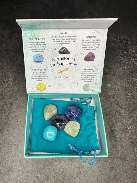 Schütze-Kristall-Trommelstein-Geschenkset - Bündel