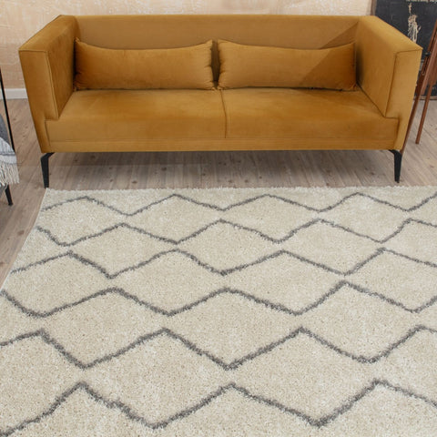 Tapis berbère Shaggy gris ivoire | 800