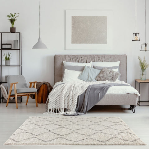 Tapis berbère Shaggy gris ivoire | 800