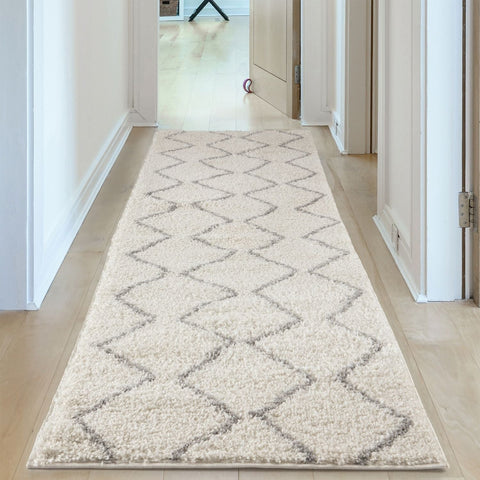 Tapis berbère Shaggy gris ivoire | 800