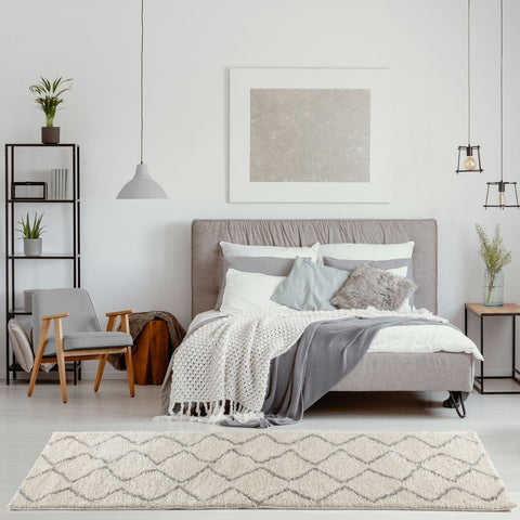 Tapis berbère Shaggy gris ivoire | 800