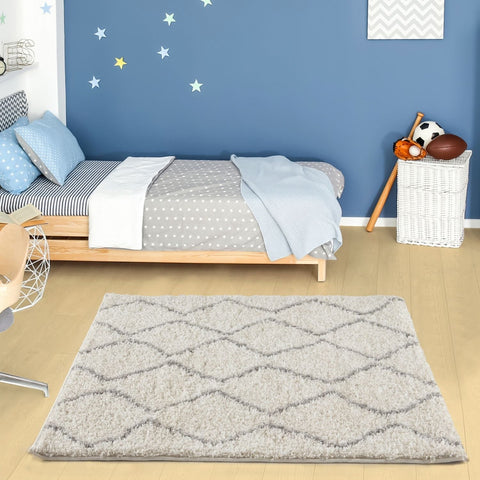 Tapis berbère Shaggy gris ivoire | 800