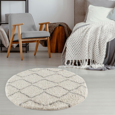 Tapis berbère Shaggy gris ivoire | 800