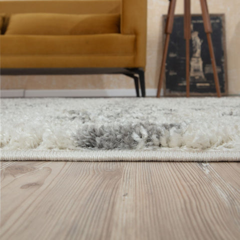 Tapis berbère Shaggy gris ivoire | 800