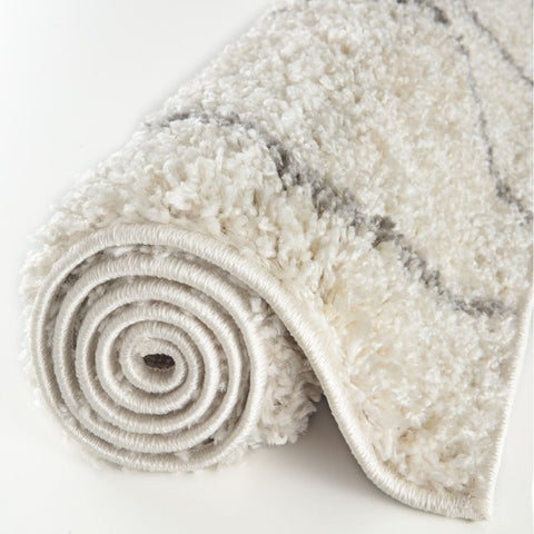 Tapis berbère Shaggy gris ivoire | 800