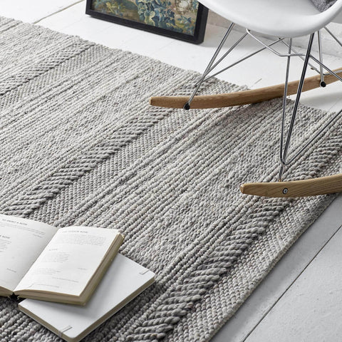 Tapis en tricot épais Naturel/Gris