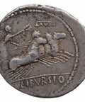 85 BC Roman Republic Denarius Lucius Julius Bursio Coin