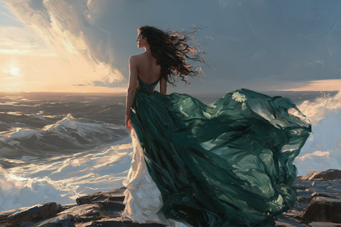 Iconica - Emerald Dress on the Edge - unique 1/1 XXL (100 x 150 cm)