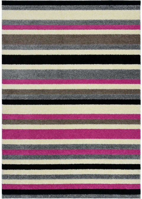 Linea Striped Pink Washable Rug
