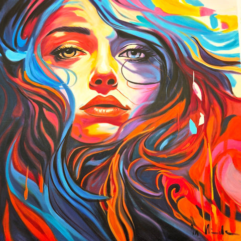 DR HIDE - (100% handpainted !) Abstract Face 2033