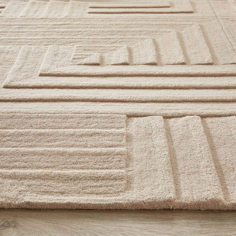 Maze Grey Geometric Wool Rug