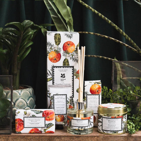 Nectarine & Sandalwood Candle in a Matt Gold Tin