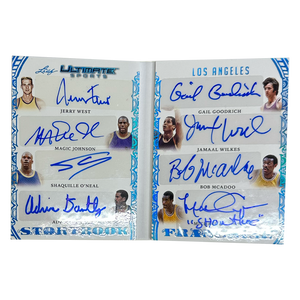 Leaf Los Angeles Storybook Franchise Jerry West, Magic Johnson, Shaquille O'Neal, Adrian Dantley, Gail Goodrich, Jamaal Wilkes, Bob McAdoo & Michael Cooper 3/5